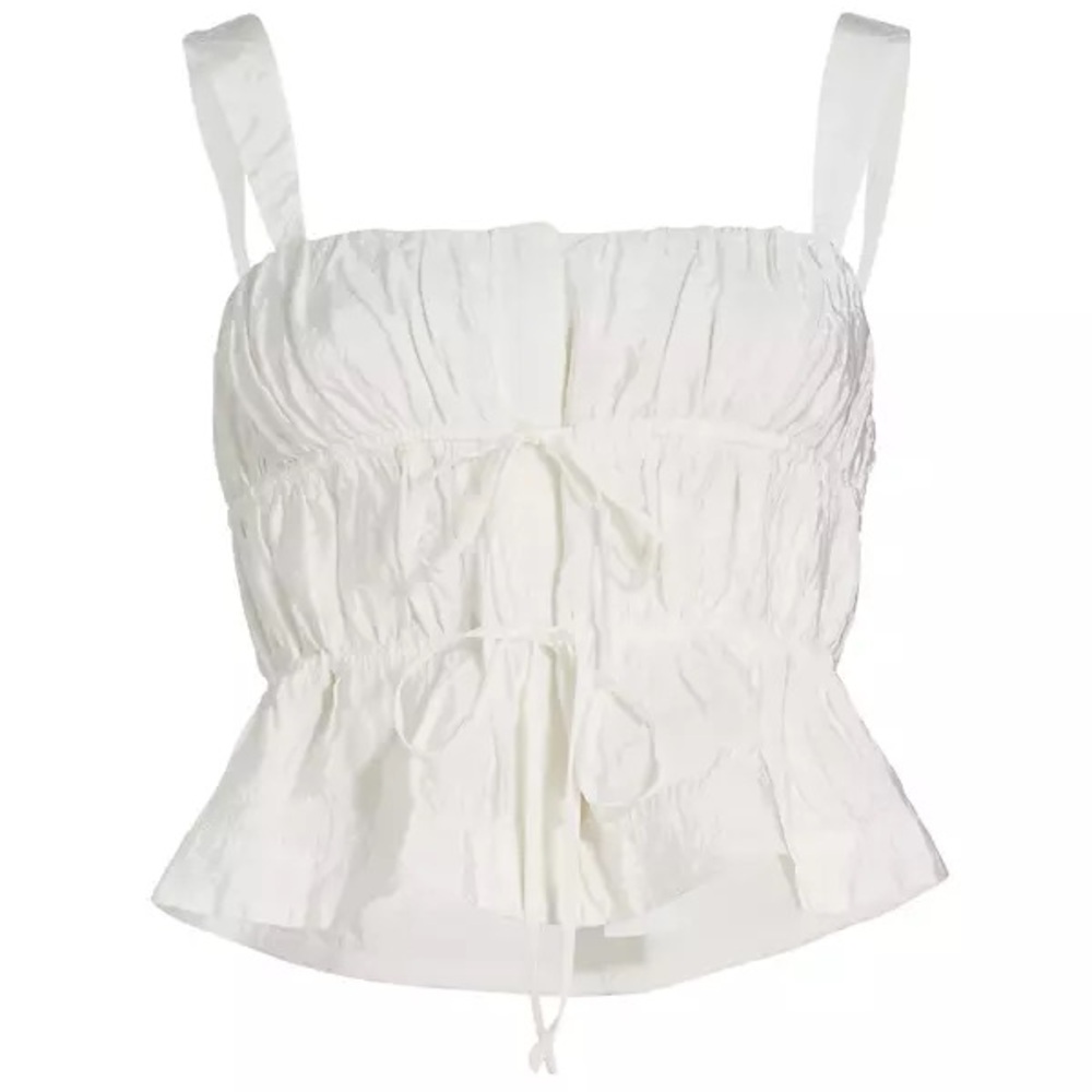 Jonathan Simkhai Square Neckline Sleeveless Crop Top